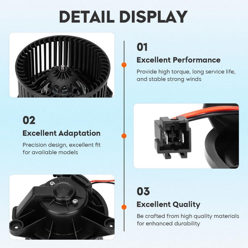 TadaMark HVAC Blower Motor Assembly with Fan Cage Fit for 2005-2010 Dakota/ 2011 Ram Dakota(not for submodel SLT, SXT), 5161007AB 05161007AB 700198 Heater Blower Motor - Image 2